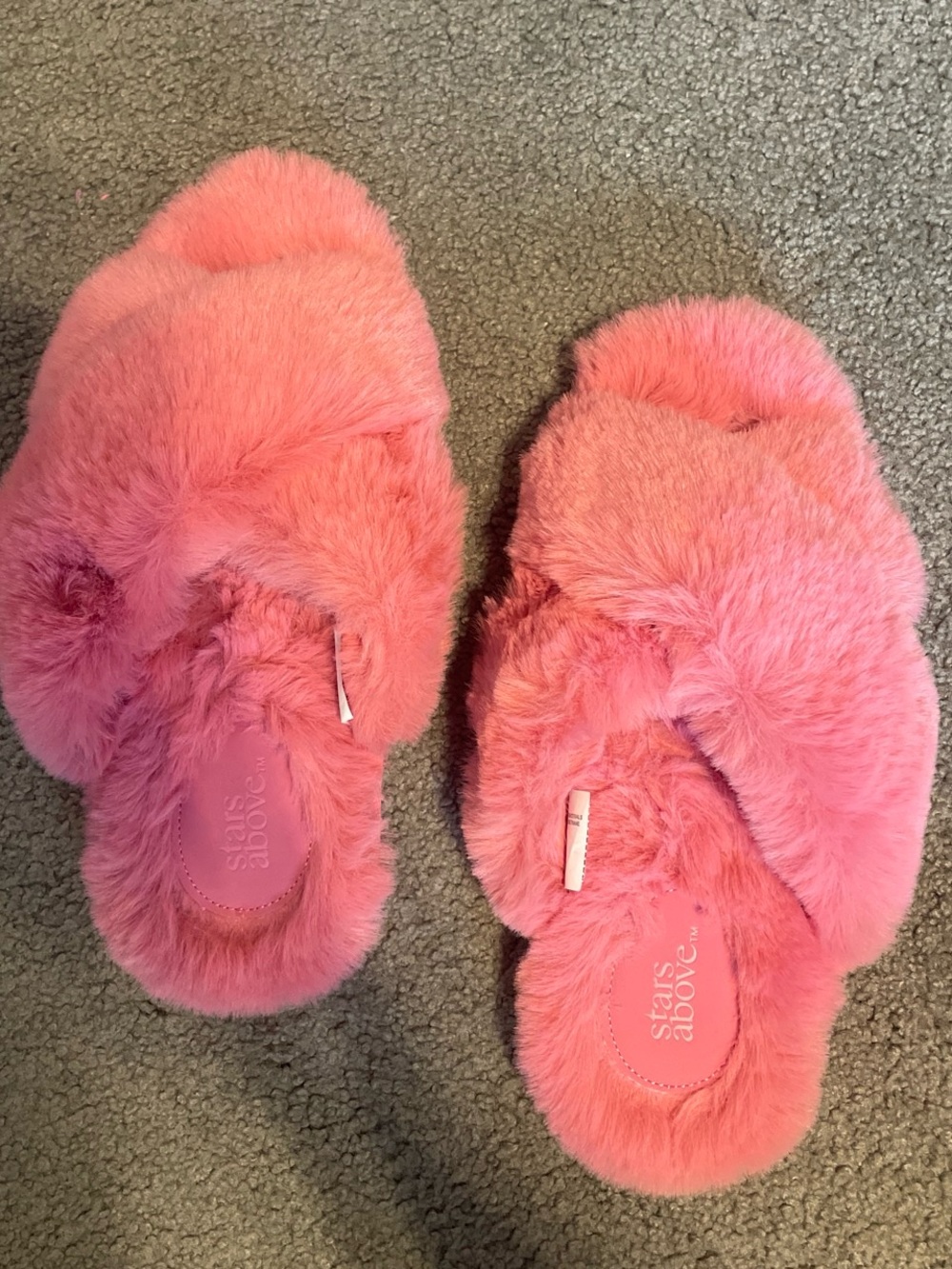 Plush Pink Fuzzy Slide Slippers